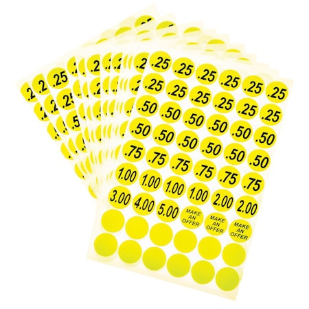 Hy-Ko 3/4In Yellow Price Labels Label, 10PK A30103